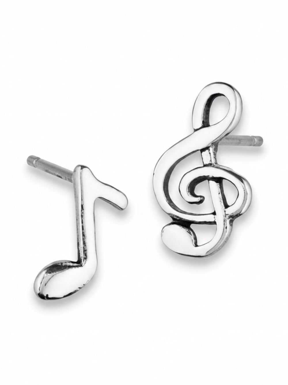 Sterling Silver .925  Musical Note Stud Earrings Unisex‎ Adult